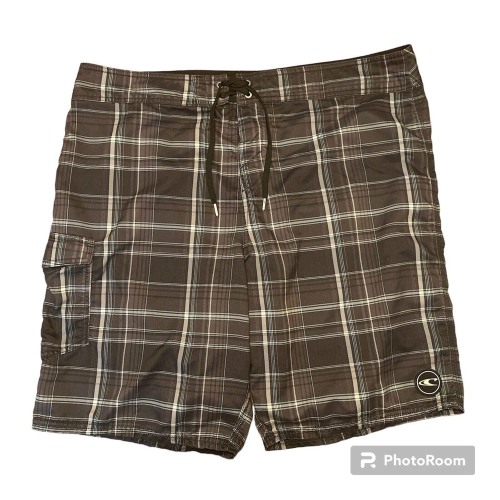 O’Neal Board Shorts Black Plaid Size 40